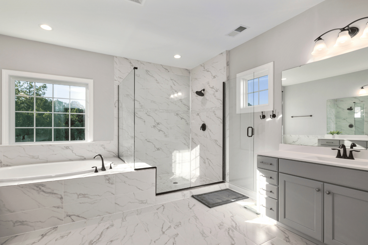 picture of a beautiful designed bathroom with modern features remodeled by Exceptional Home Builders, pierce and king county, WA. portfolio image no 03