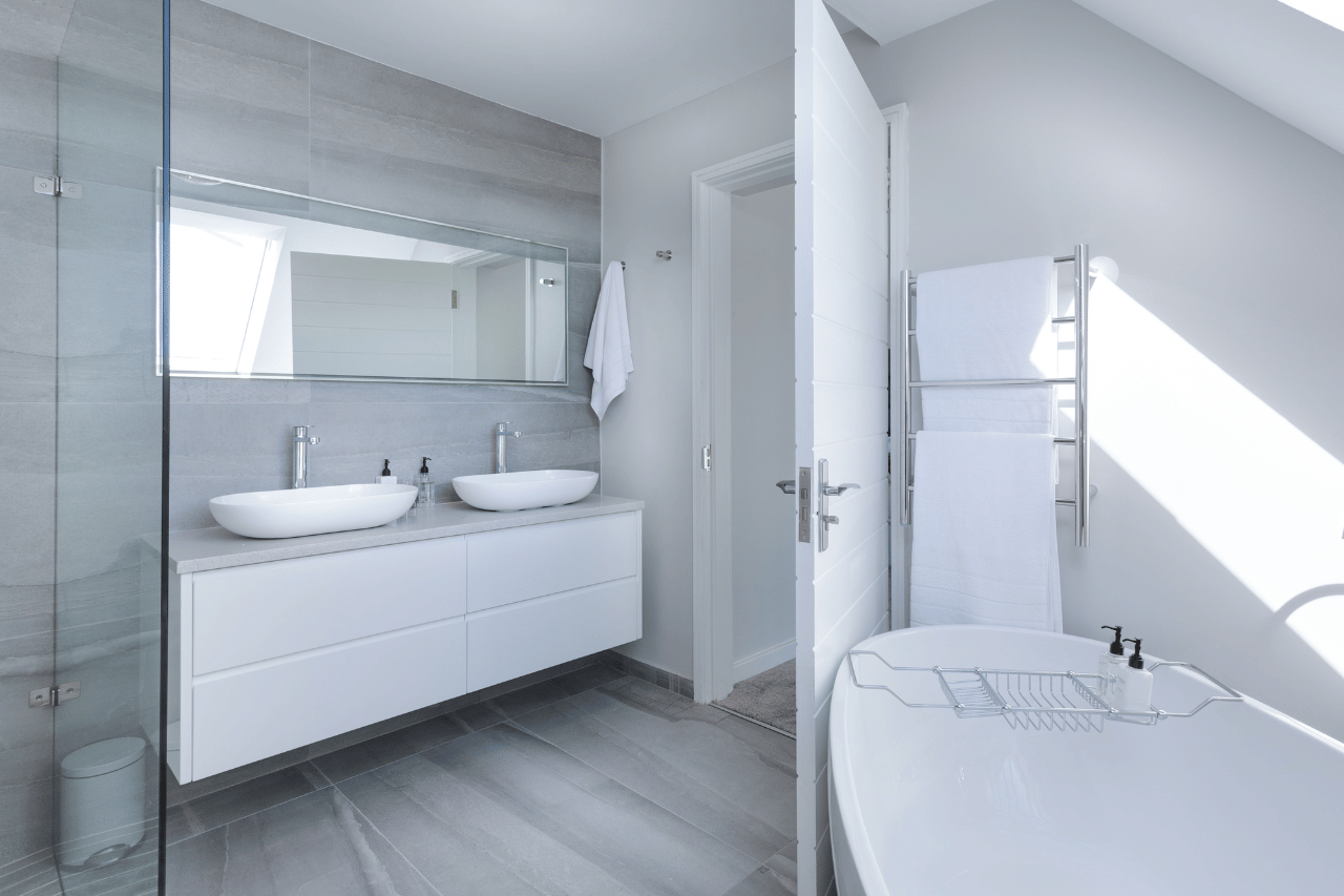 picture of a beautiful designed bathroom with modern features remodeled by Exceptional Home Builders, pierce and king county, WA. portfolio image no 04