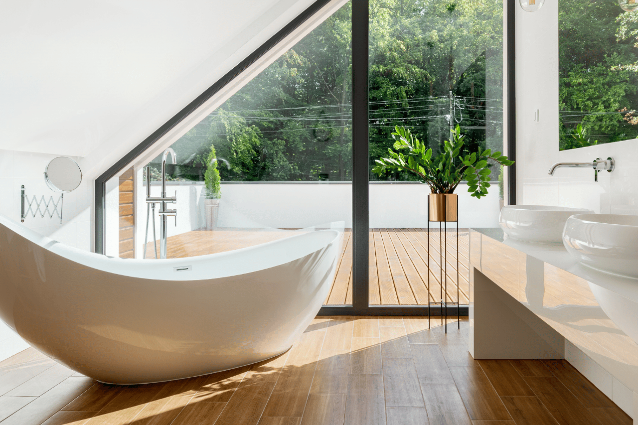 picture of a beautiful designed bathroom with modern features remodeled by Exceptional Home Builders, pierce and king county, WA. portfolio image no 02